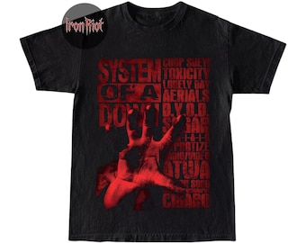 System of a Down T-shirt - Chop Suey Toxicity Tracklist Graphic T-shirt - SOAD Heavy Metal Merch - Muziekcadeau IR87