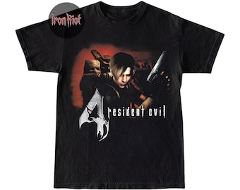 Resident Evil 4 T-shirt - Leon Kennedy Graphic Tee - Capcom Horror Game Merch - Dark Gaming cadeau voor hem IR139