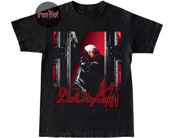 Devil May Cry T-shirt - Dante PS2 klassiek T-shirt met print - Action Game Merch - Dark Gaming cadeau voor hem IR137