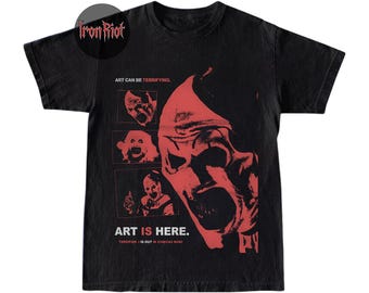 Terrifier 3 T-shirt - Art Is Here Art The Clown Graphic Tee - horrorfilm merchandise - Halloween Slasher cadeau IR129