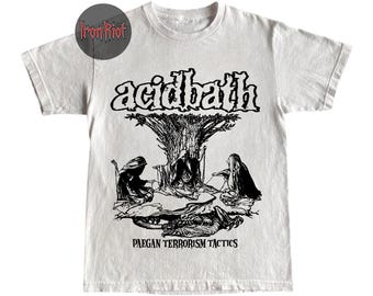 Acid Bath T-shirt - Paegan Terrorism Tactics Album Tee - Sludge Doom Metal Band Merch - Muziekcadeau voor hem IR105