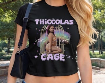 Thiccolas Cage Shirt, Meme Humor Shirt, Vintage Aesthetic Rave Tee, Funny Festival Outfit, Funny Cage Shirt, Pastel Colorful Raunchy Shirt