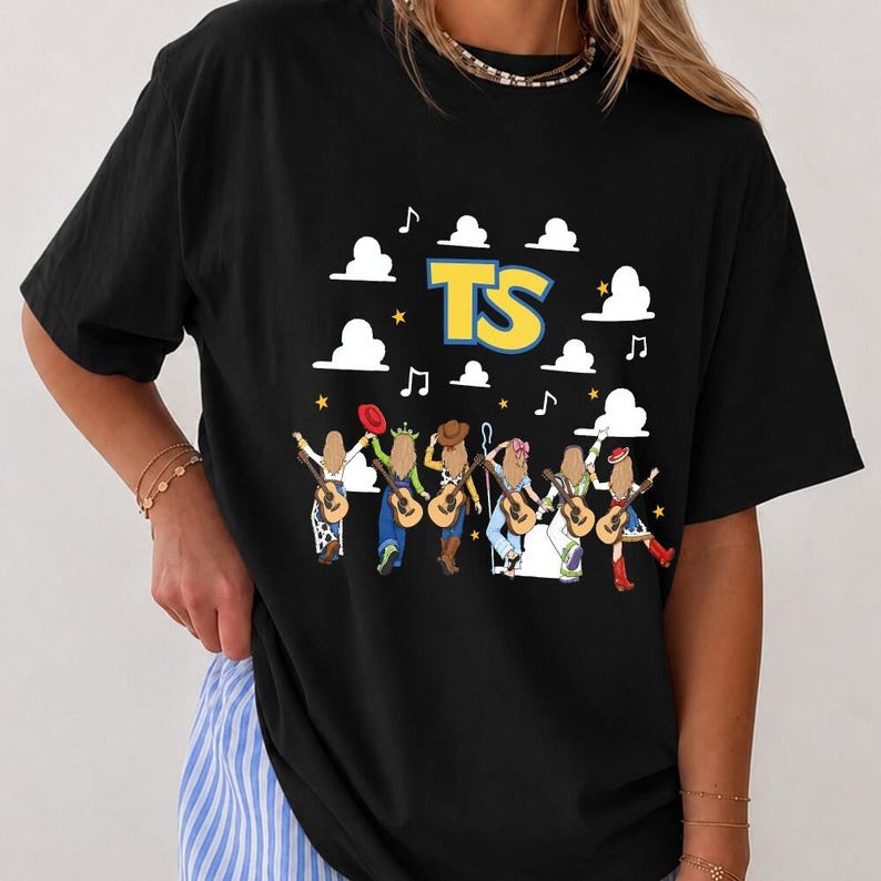 Toy Story Baby Tee, Retro TS Tee, Cute Cartoon Cowgirl Music Fan T-Shirt, Comfort Colors Magical Family Vacation Tee image 3
