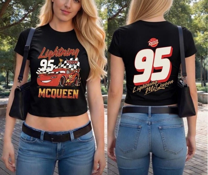 Vintage Lightning McQueen Baby Tee, Comfort Colors Disneyland Pixar Cars Shirt, Retro McQueen Graphic Tee, Family Vacation Trip Shirt 2026 image 1