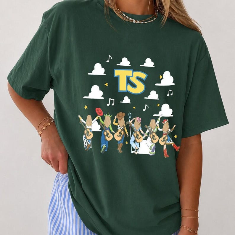 Toy Story Baby Tee, Retro TS Tee, Cute Cartoon Cowgirl Music Fan T-Shirt, Comfort Colors Magical Family Vacation Tee image 5