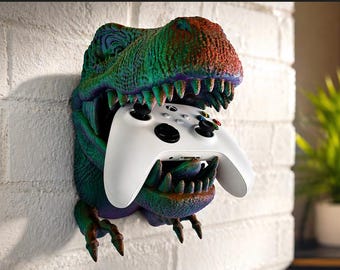 Supporto da parete per controller Xbox a forma di T-Rex, regalo per gamer, supporto per controller stampato in 3D