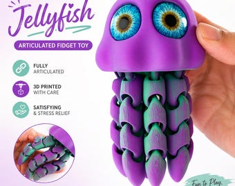 Medusa flessibile stampata in 3D con supporto – Giocattolo antistress articolato – Decorazione per scrivania – Regalo sensoriale