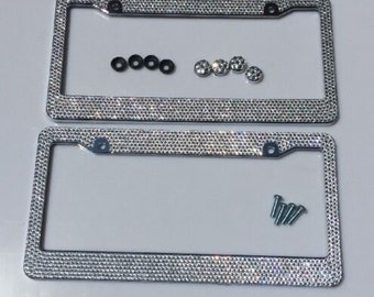 New 2pcs Pink Black Zebra Print Car Truck Suv License Plate Frames Made in USA