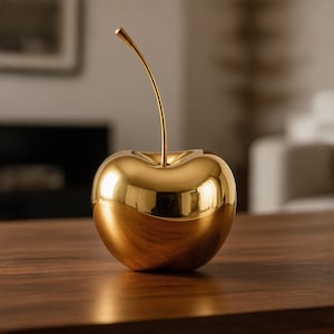 Guld Körsbär Skulptur Resin Frukt Staty Modern Bordsdekoration Heminredning