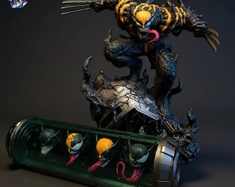 Venomized Wolverine – High Detail 3D STL Model | multiple Scale | Non-Supported | Base Included | Fan Art