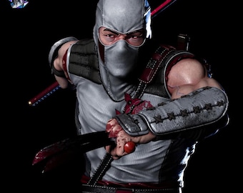 Sturmschatten 3D STL Modell - G.I. Joe Ninja Statue mit Display Base (Nur digitale Datei)
