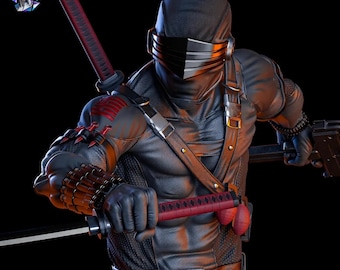 Schlangenaugen STL Model – G.I. Joe Ninja Statue mit Display Base (Digitaler Download)