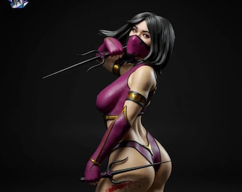 Mileena STL | 1/6  1/4 Scale | Non-Supported & Pre-Supported | STL File 3D Print| Fan Art Statue