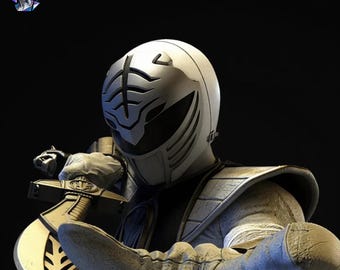 Mighty Morphin Weißer Waldläufer 3D STL Modell - Resin Druckfigur im Maßstab 1:6