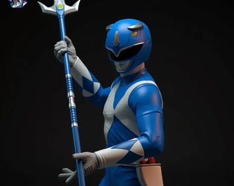 Mighty Morphin Blue Waldläufer 3D STL Modell - Resin Druckfigur im Maßstab 1:6