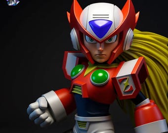Megaman Zero 3D STL Modell - Vorgefertigte, druckbare Harzfigur