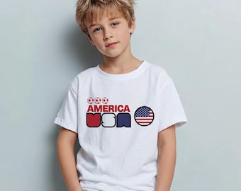 Camiseta infantil de la Copa Mundial de EE. UU., camiseta para aficionados al fútbol estadounidense, camiseta de equipo de fútbol infantil, regalo de fútbol de EE. UU. para niños, camiseta deportiva juvenil