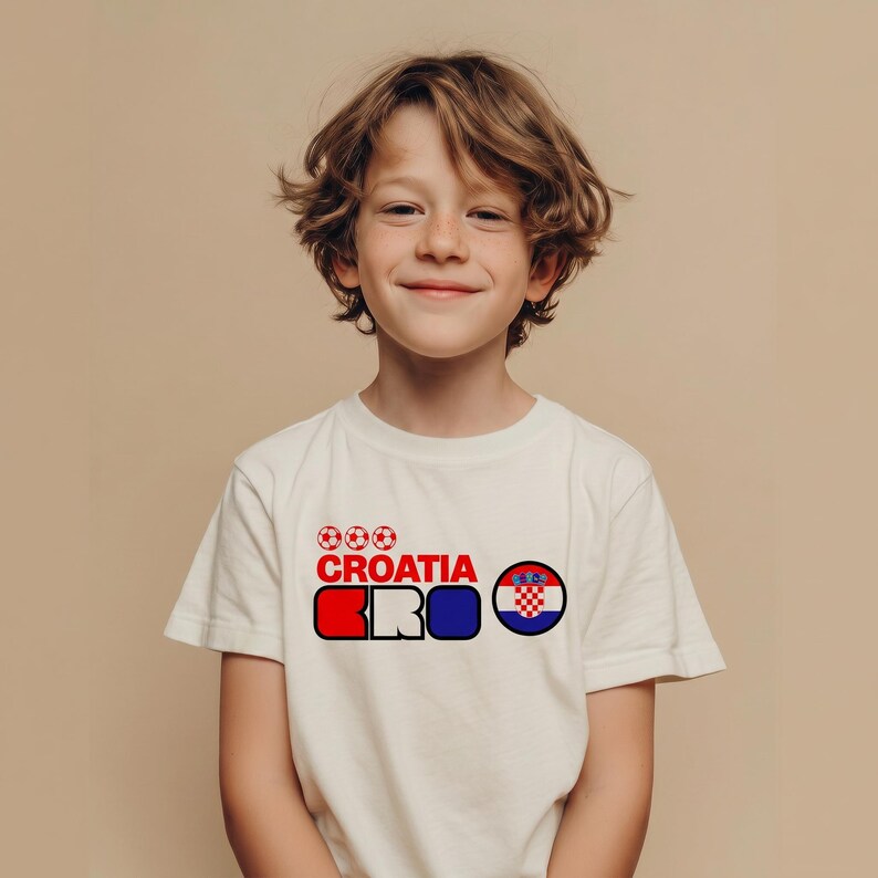 Camiseta infantil de Croacia para el Mundial, camiseta juvenil para aficionados al fútbol, camiseta de la selección nacional de Croacia, camiseta deportiva infantil, bonita camiseta de fútbol para niños imagen 2