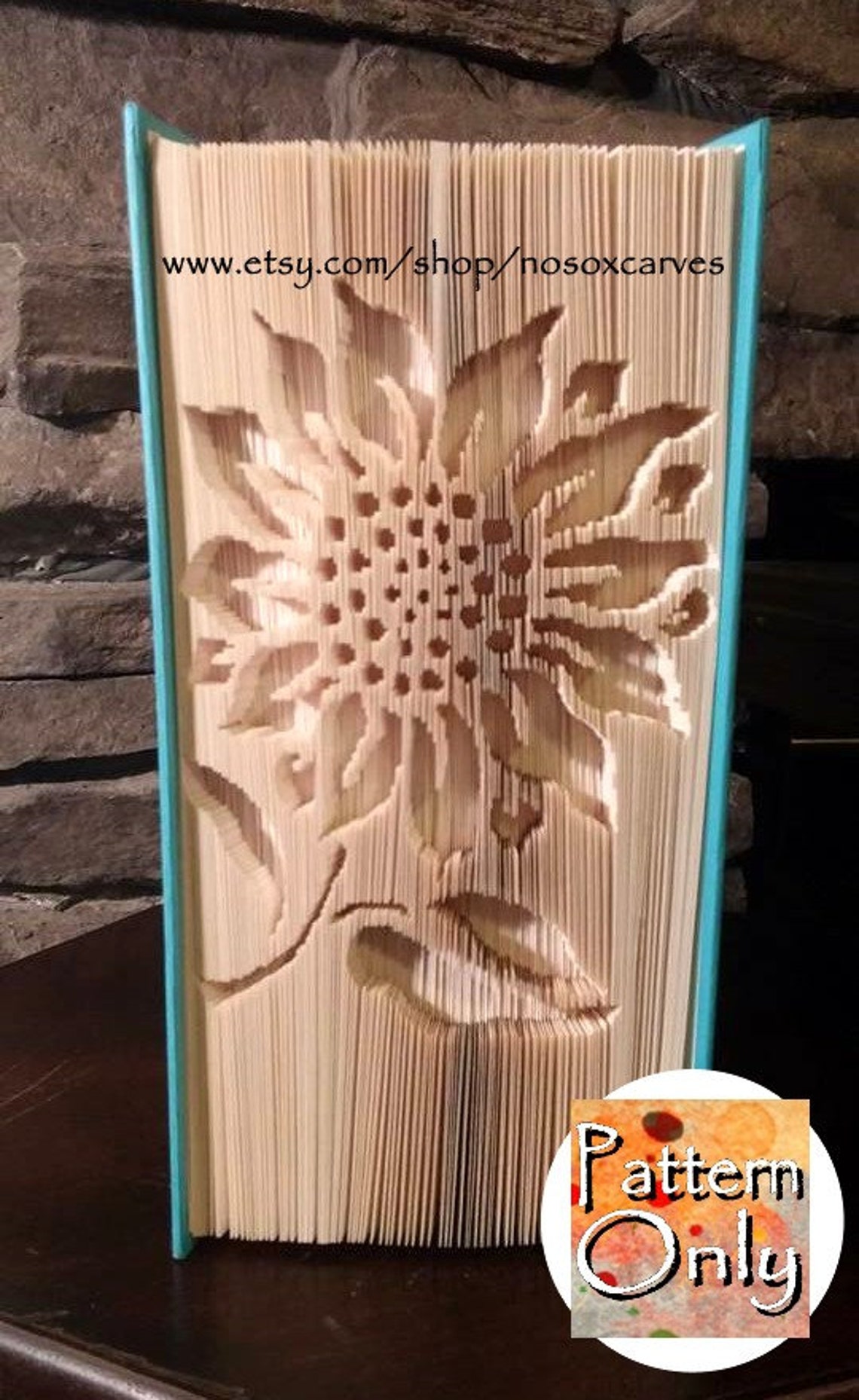 Sunflower Cut & Fold Book Art Pattern Etsy