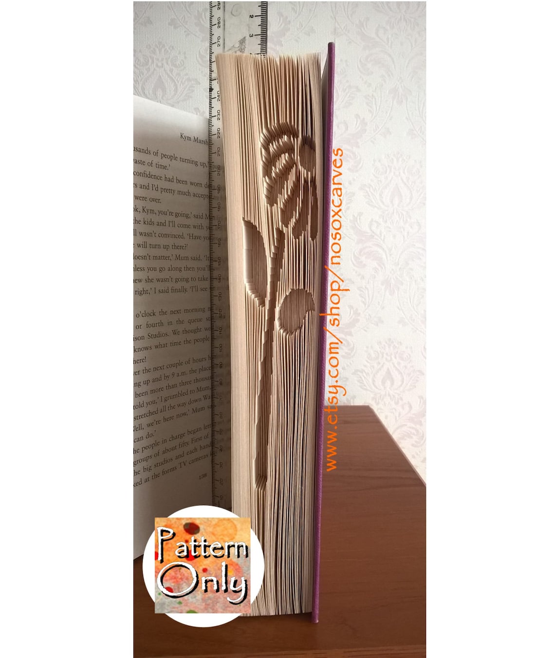 Simple Flower Cut & Fold Book Art Pattern - Etsy