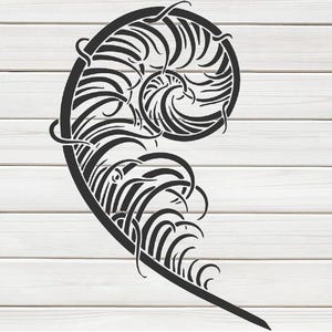 Plantilla de hoja de helecho joven emergente. Diseño de imagen para impresión. Descarga digital. ClipArt Gráfico Manualidades DIY Muebles Decoración de pared Vector SVG PNG DXF