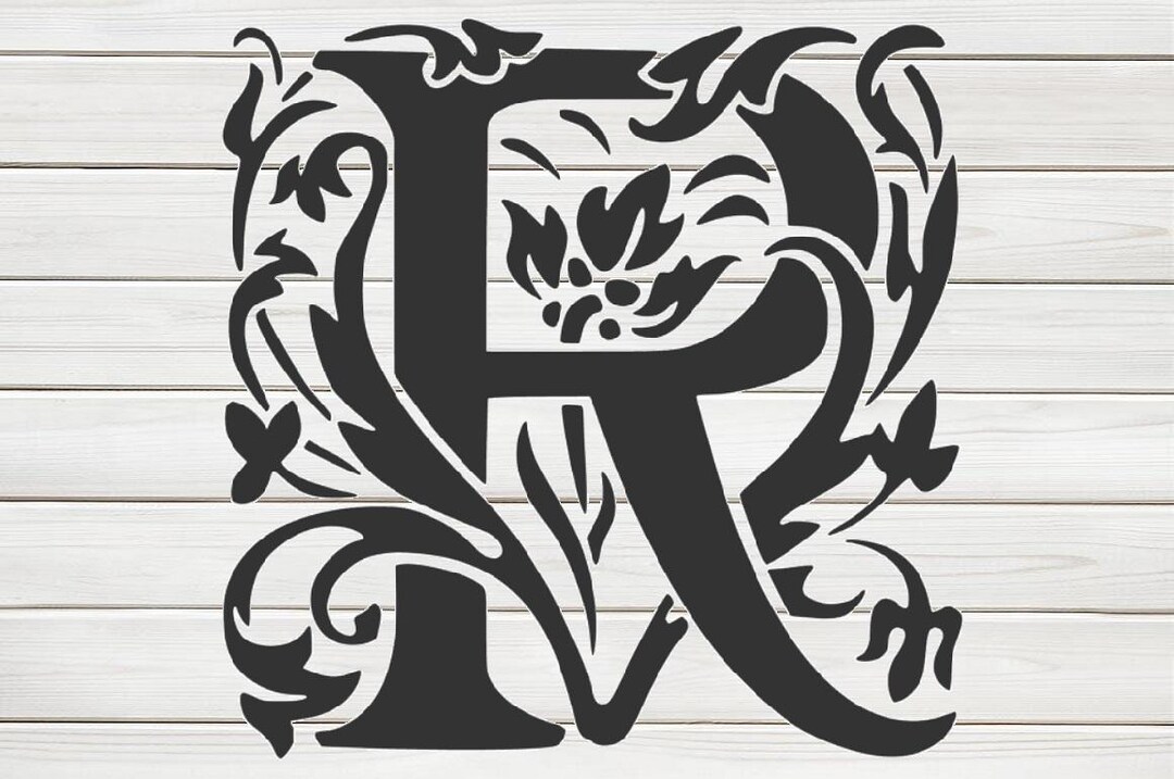 Initial Letter R Stencil Model Image Design Print Digital Download ...