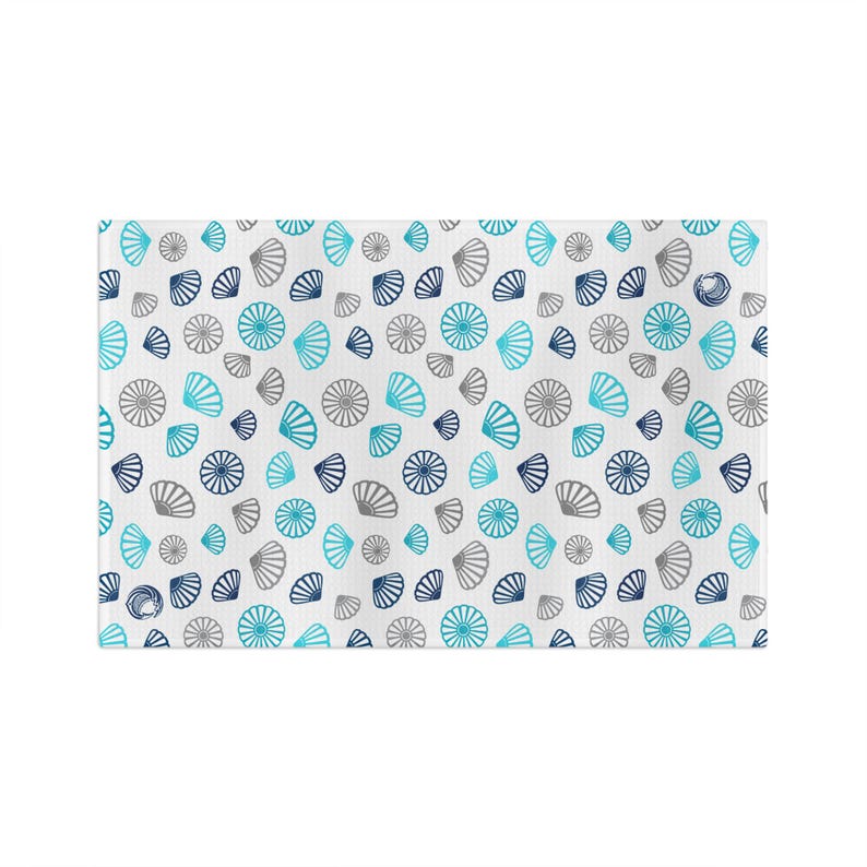 Hawaiian Opihi Pattern Microfiber Tea Towel- Moana (ocean) Blue | Multicolor Kitchen Linens image 2