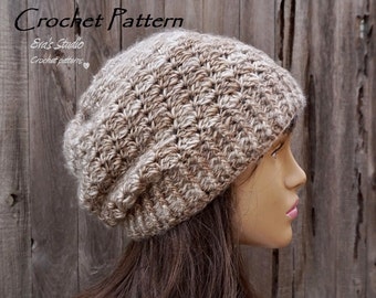 Crochet Hat - Slouchy  Hat, Crochet Pattern PDF,Easy, Pattern No. 80