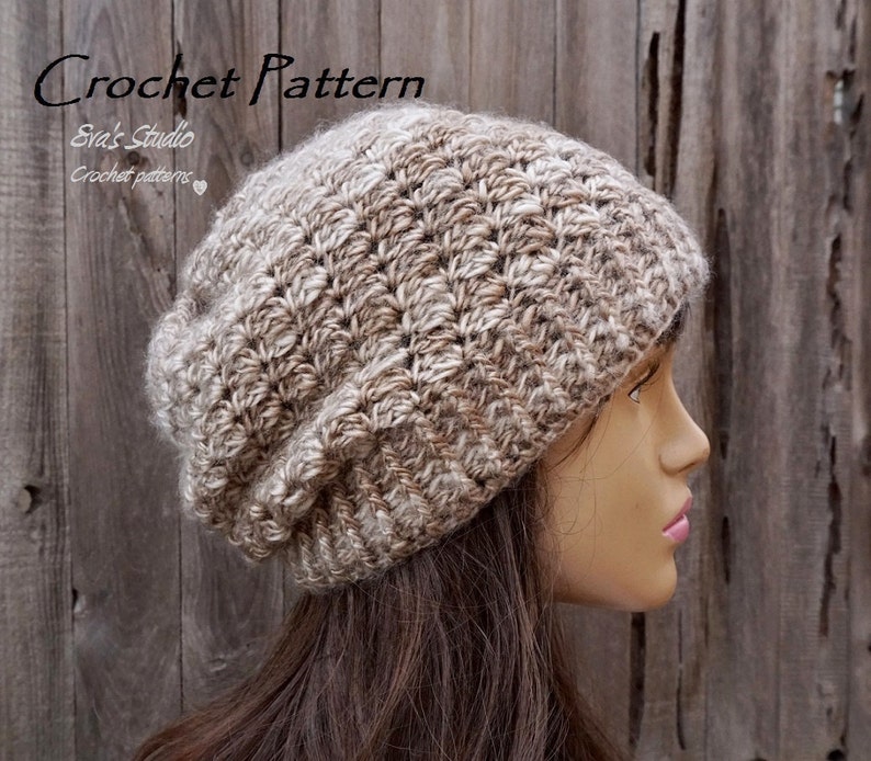 Crochet Hat Slouchy Hat, Crochet Pattern PDF,Easy, Pattern No. 80 image 3