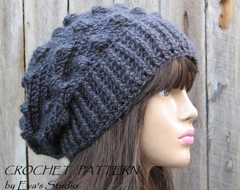 PATRÓN DE CROCHET - Patrón de Ganchillo de Descarga Instantánea - Patrón de Ganchillo de Sombrero - Patrón de Sombrero de Ganchillo para Sombrero Slouchy - Accesorios para Mujer