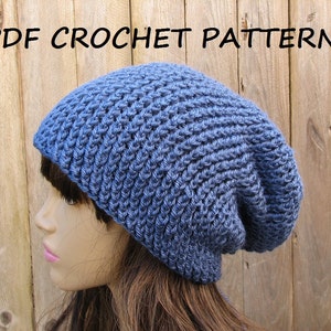 CROCHET PATTERN - Slouchy  Hat, Crochet Pattern PDF,Easy, Pattern No. 41
