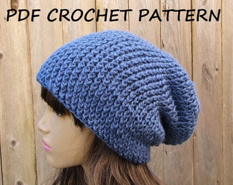 CROCHET PATTERN - Slouchy  Hat, Crochet Pattern PDF,Easy, Pattern No. 41