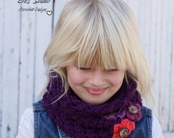 Crochet Children's Hat and Neck Warmer, Crochet Set, Pattern PDF, Hat Crochet Pattern ,Pattern No. 78