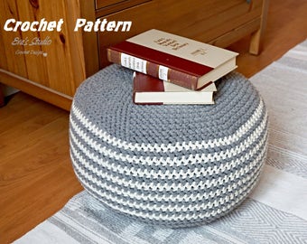 Pattern Crochet Pouf  Pdf Floor cushion Patterns Crochet Pattern Pattern Pouf Ottoman Pattern