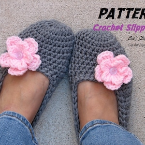 Adult Slippers Crochet Pattern PDF,Easy, Great for Beginners, Shoes Crochet Pattern Slippers,  Pattern No. 7