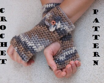 Fingerless gloves with  Flower , Crochet Pattern PDF,Easy, Great for Beginners, Pattern No. 6