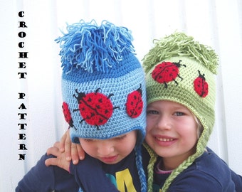 Childrens Ear Flap Hat Crochet Pattern PDF,Easy, Great for Beginners, Hat Crochet Pattern ,Pattern No. 26