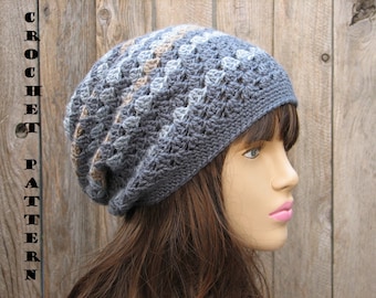 CROCHET PATTERN - Slouchy  Hat, Crochet Pattern PDF,  Pattern No. 27