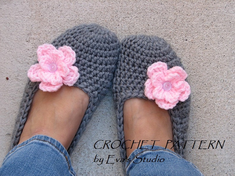 Crochet Pattern, Adult Slippers, Easy, Great for Beginners, Shoes Crochet Pattern Slippers, Pattern No. 7 image 3