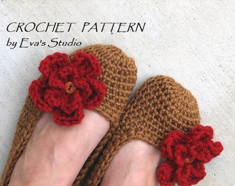 Crochet Pattern, Adult Slippers, Easy, Great for Beginners, Shoes Crochet Pattern Slippers, Pattern No. 7