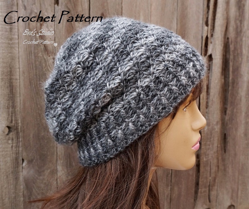 Crochet Hat Slouchy Hat, Crochet Pattern PDF,Easy, Pattern No. 80 image 1