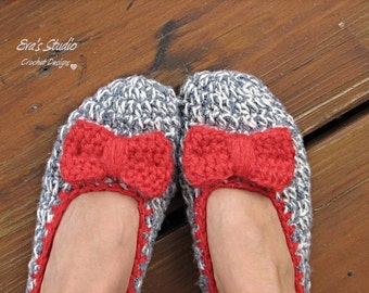 Pantuflas para Adultos Patrón de Ganchillo PDF,Fácil, Ideal para Principiantes, Zapatos Patrón Pantuflas a Crochet, Patrón No. 12