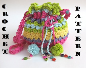 Colorful Girls Bag / Purse, Crochet Pattern PDF,Easy, Great for Beginners, Pattern No. 31