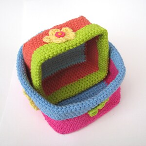 Crochet square basket 2 sizes, crochet pattern, easy, Crochet Pattern PDF, Great for Beginners, Pattern No. 58 image 3