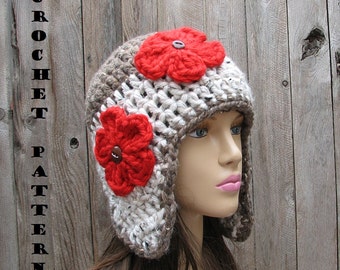 CROCHET PATTERN, Crochet Ear Flap Hat -Easy, Great for Beginners,  Pattern No. 28