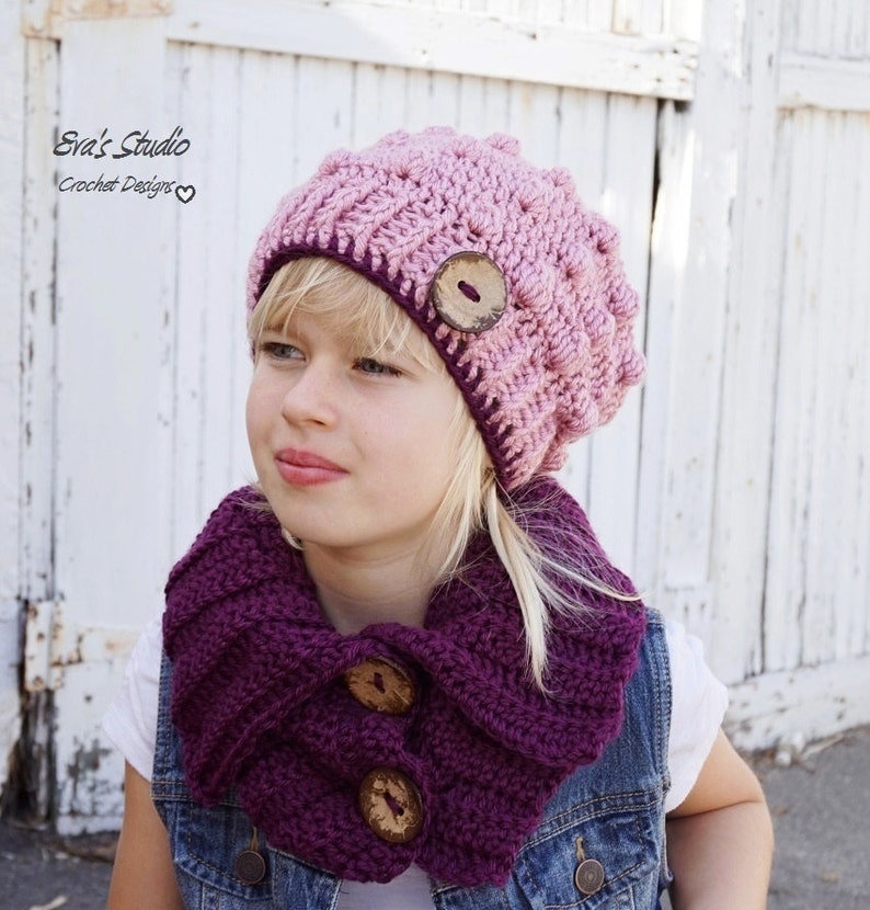 Crochet Children's Hat and Neck Warmer Crochet Set Etsy