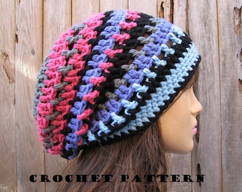 Crochet Hat - Slouchy  Hat, Crochet Pattern PDF,Easy, Great for Beginners,  Pattern No. 36
