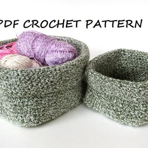 Crochet square basket 2 sizes, crochet pattern, easy, Crochet Pattern PDF, Great for Beginners, Pattern No. 58 image 1