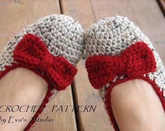 PATRÓN DE CROCHET, Pantuflas para Adulto, Fácil, Ideal para Principiantes, Zapatos Patrón Pantuflas a Crochet, Patrón No. 12