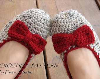 CROCHET PATTERN, Adult Slippers, Easy, Great for Beginners, Shoes Crochet Pattern Slippers,  Pattern No. 12